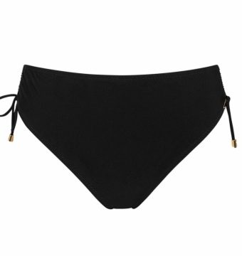 Braga de bikini tiro alto ajustable negra - Vista frontal completa - Ana Faura