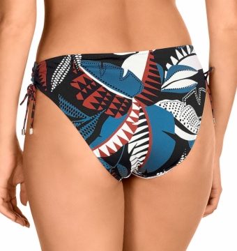 Braga de Bikini Tiro Medio Estampado Multicolor con Lazos - Detalle del diseño - Ana Faura