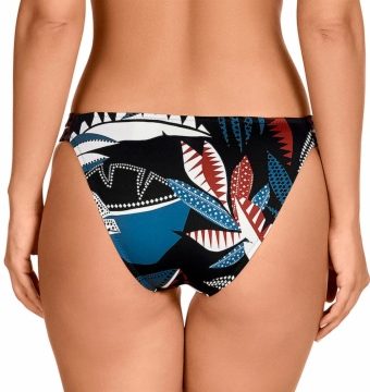 Braga de Bikini Clásica Estampado Tribal Black & Red de Atado Lateral - Detalle del diseño - Ana Faura