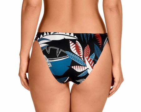 Braga de Bikini Clásica Estampado Tribal Black & Red de Atado Lateral (Foto 2) Braga de Bikini Clásica Estampado Tribal Black & Red de Atado Lateral - Detalle del diseño - Ana Faura