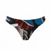 Braga de Bikini Clásica Estampado Tribal Black & Red de Atado Lateral - Vista frontal completa - Ana Faura