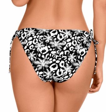 Braguita de Bikini Animal Print y Palmeras Blanco y Negro - Detalle del diseño - Ana Faura