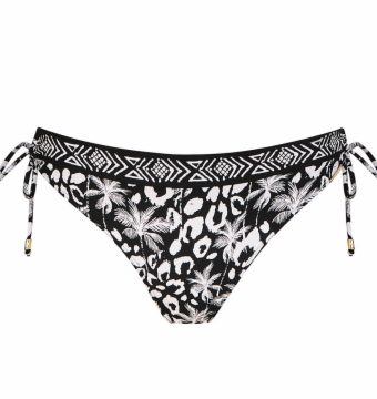 Braguita de Bikini Animal Print y Palmeras Blanco y Negro - Vista frontal completa - Ana Faura