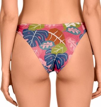 Braguita de Bikini Ajustable Coral Estampado Botánico - Detalle del diseño - Ana Faura