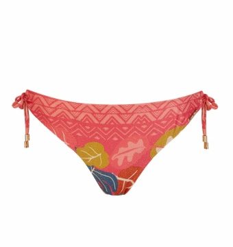 Braguita de Bikini Ajustable Coral Estampado Botánico - Vista frontal completa - Ana Faura