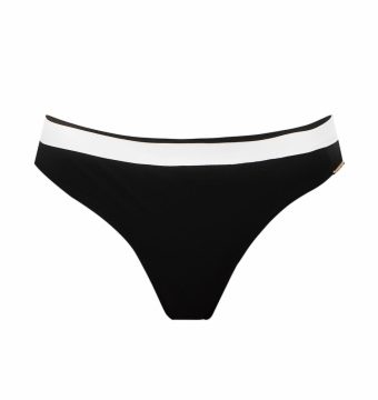Braguita de bikini clásica bicolor negro y blanco - Vista frontal completa - Ana Faura