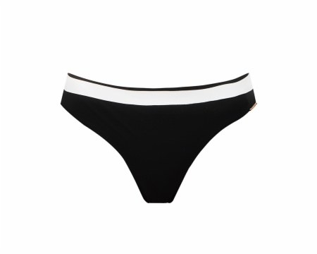 Braguita de bikini clásica bicolor negro y blanco (Foto 1) Braguita de bikini clásica bicolor negro y blanco - Vista frontal completa - Ana Faura