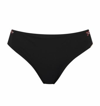 Braguita de Bikini Clásica con Detalle Trenzado Negro - Vista frontal completa - Ana Faura