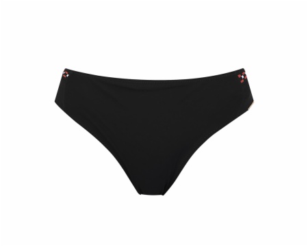 Braguita de Bikini Clásica con Detalle Trenzado Negro (Foto 1) Braguita de Bikini Clásica con Detalle Trenzado Negro - Vista frontal completa - Ana Faura