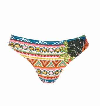 Braguita de bikini estampada con diseño étnico tropical - Vista frontal completa - Ana Faura
