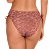 Braguita de Bikini de Lazo Estampado Geométrico Terracota - Detalle del diseño - Ana Faura