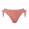 Braguita de Bikini de Lazo Estampado Geométrico Terracota - Vista frontal completa - Ana Faura