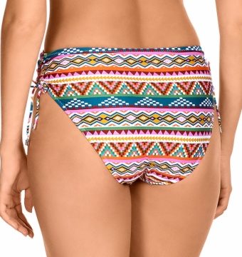 Braguita de Bikini Talle Alto Étnica con Hojas Tropicales - Detalle del diseño - Ana Faura
