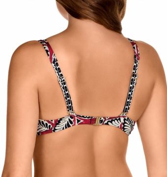 Sujetador de Bikini con Aros, Estampado Étnico y Escote Profundo - Detalle del diseño - Ana Faura