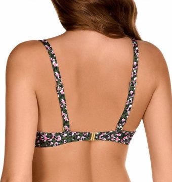 Sujetador de Bikini con Aros y Estampado Animal Print Multicolor - Detalle del diseño - Ana Faura