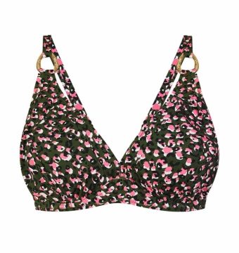 Sujetador de Bikini con Aros y Estampado Animal Print Multicolor - Vista frontal completa - Ana Faura