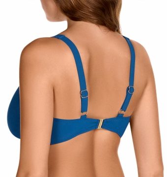 Sujetador de Bikini con Aros y Copa D Azul Intenso - Detalle del diseño - Ana Faura