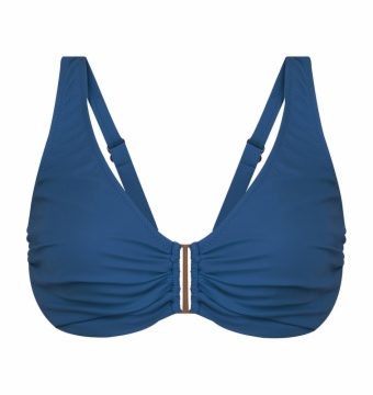 Sujetador de Bikini con Aros y Copa D Azul Intenso - Vista frontal completa - Ana Faura