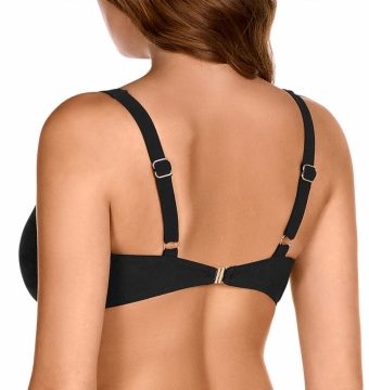 Sujetador de Bikini con Aros Copa D Negro - Detalle del diseño - Ana Faura