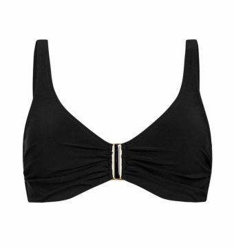 Sujetador de Bikini con Aros Copa D Negro - Vista frontal completa - Ana Faura