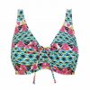 Sujetador de Bikini con Aros y Copas D Estampado Geométrico Multicolor - Vista frontal completa - Ana Faura