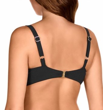 Sujetador de Bikini con Aros Copa D y Diseño Geométrico Negro - Detalle del diseño - Ana Faura