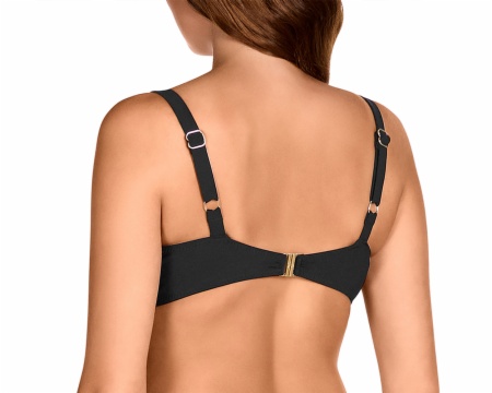 Sujetador de Bikini con Aros Copa D y Diseño Geométrico Negro (Foto 2) Sujetador de Bikini con Aros Copa D y Diseño Geométrico Negro - Detalle del diseño - Ana Faura