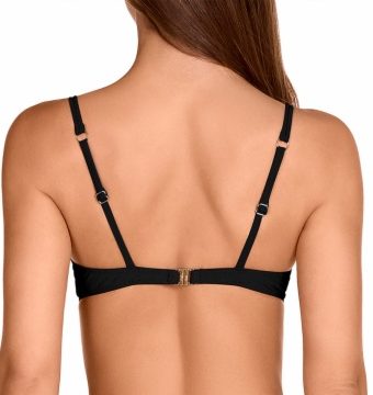 Sujetador de Bikini con Aros y Doble Tirante Negro para Copa B - Detalle del diseño - Ana Faura