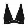 Sujetador de Bikini con Aros y Escote V Negro y Blanco - Vista frontal completa - Ana Faura