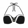 Sujetador Bikini Balconette Halter Negro y Blanco - Vista frontal completa - Ana Faura