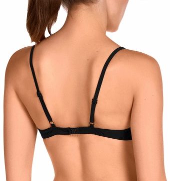 Sujetador de Bikini Balconette con Aros y Preformado Negro con Detalle Geométrico - Detalle del diseño - Ana Faura