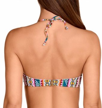 Sujetador de Bikini Bandeau Estampado Multicolor con Aros Copa B - Detalle del diseño - Ana Faura