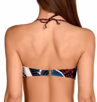 Sujetador de Bikini Bandeau Multiposición Estampado Étnico - Detalle del diseño - Ana Faura