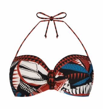 Sujetador de Bikini Bandeau Multiposición Estampado Étnico - Vista frontal completa - Ana Faura