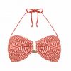 Sujetador de Bikini Bandeau Estampado Geométrico Terracota - Vista frontal completa - Ana Faura