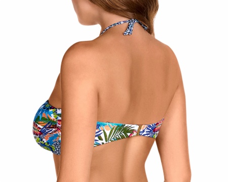 Sujetador Bikini Bandeau Halter Estampado Floral con Aros Copa D (Foto 2) Sujetador Bikini Bandeau Halter Estampado Floral con Aros Copa D - Detalle del diseño - Ana Faura
