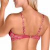 Sujetador de bikini bralette tropical coral con aros y escote en V - Detalle del diseño - Ana Faura