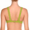 Sujetador de Bikini con escote pronunciado y textura verde lima - Detalle del diseño - Ana Faura
