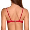 Sujetador de Bikini con Aros y Frunce Rojo Intenso - Detalle del diseño - Ana Faura