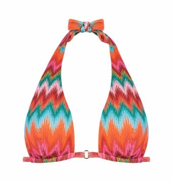 Sujetador de Bikini Halter Geométrico Brillo para Copa B - Vista frontal completa - Ana Faura