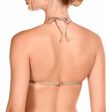 Sujetador de Bikini Triángulo Geométrico Lurex con Perfil Elegante - Detalle del diseño - Ana Faura