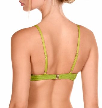 Sujetador de Bikini Triángulo Push-Up Texturizado Verde Lima - Detalle del diseño - Ana Faura