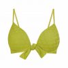 Sujetador de Bikini Triángulo Push-Up Texturizado Verde Lima - Vista frontal completa - Ana Faura