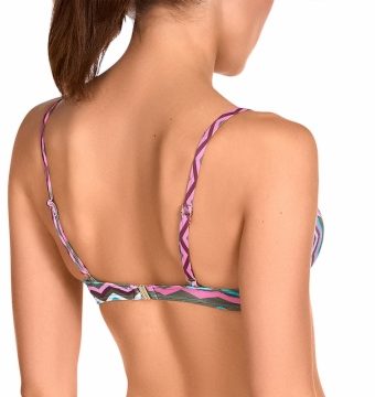 Sujetador de Bikini Push-up con Aros y Estampado Zigzag Multicolor - Detalle del diseño - Ana Faura