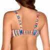 Top de bikini con aros y copas D estampado tropical y tribal - Detalle del diseño - Ana Faura