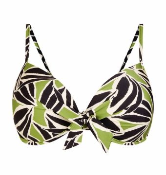 Top de bikini balconette con aros Copa C estampado botánico - Vista frontal completa - Ana Faura