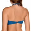 Top de Bikini Bandeau con Aros y Frunce para Copa E en Azul Profundo - Detalle del diseño - Ana Faura
