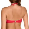 Top de Bikini Bandeau con Aros y Tirantes Halter Copa E Rojo - Detalle del diseño - Ana Faura