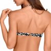 Top de Bikini Bandeau con Aros y Estampado Selva Blanca y Negra - Detalle del diseño - Ana Faura