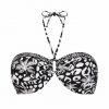 Top de Bikini Bandeau con Aros y Estampado Selva Blanca y Negra - Vista frontal completa - Ana Faura